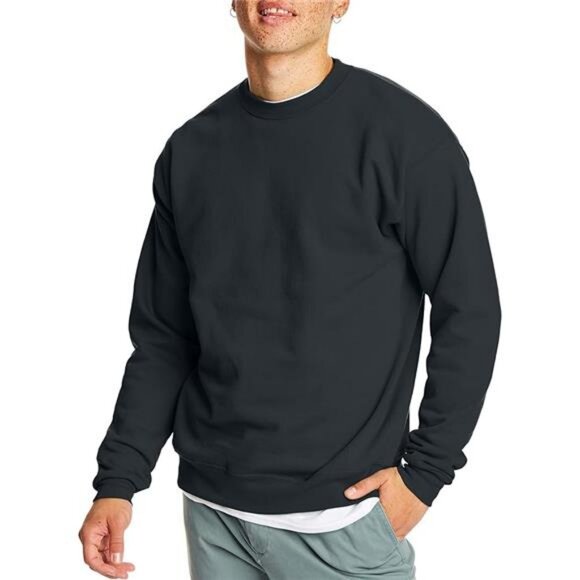 Men's Ecosmart Fleece Sweatshirt, Cotton-blend Pullover, Crewneck Sweatshirt - Picture 6 of 6